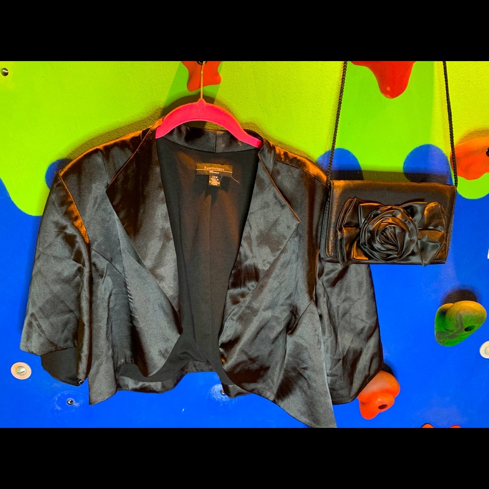 Satin bolero jacket black